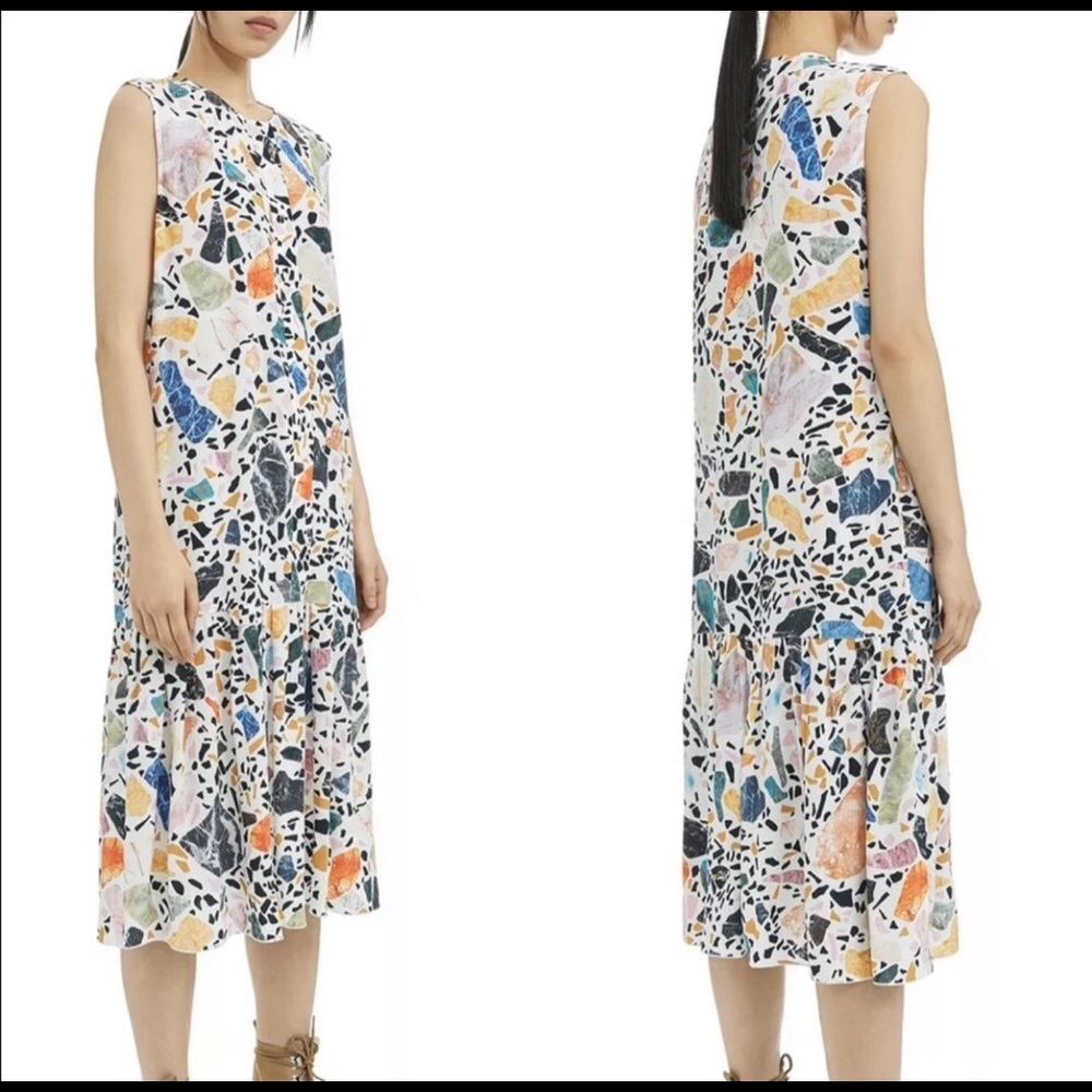 Bimba Y Lola Terrazzo Print Midi Dress Size XS